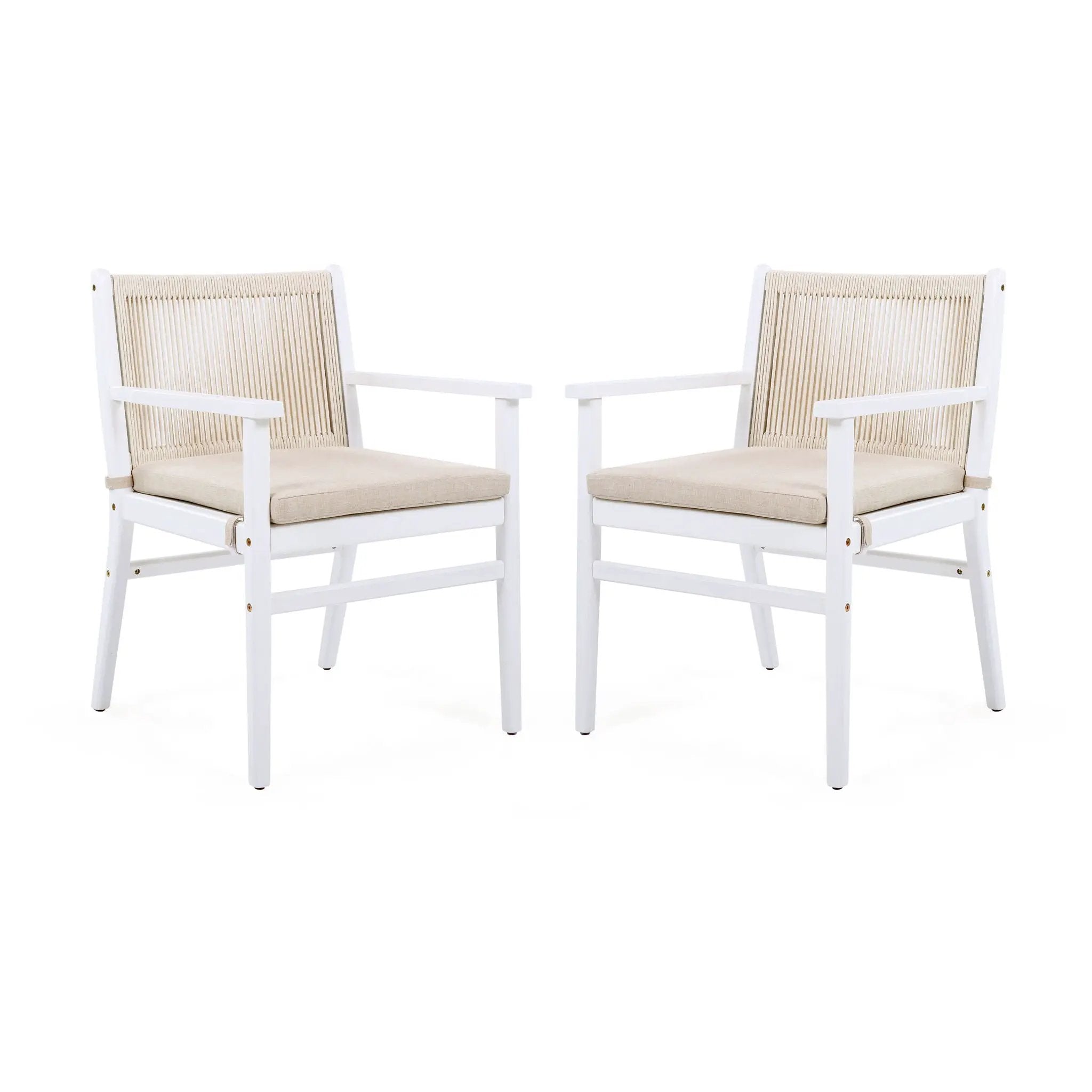 Outdoor Acacia Wood Patio Dining Armchair (Set of 2) by HouseOfZazla