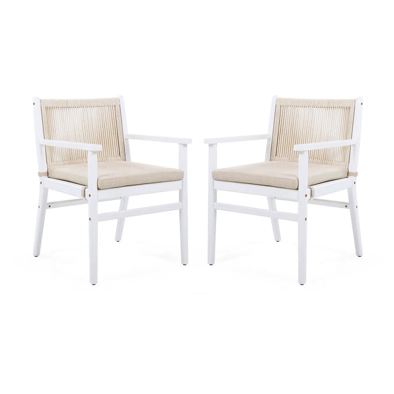 Outdoor Acacia Wood Patio Dining Armchair (Set of 2) by HouseOfZazla