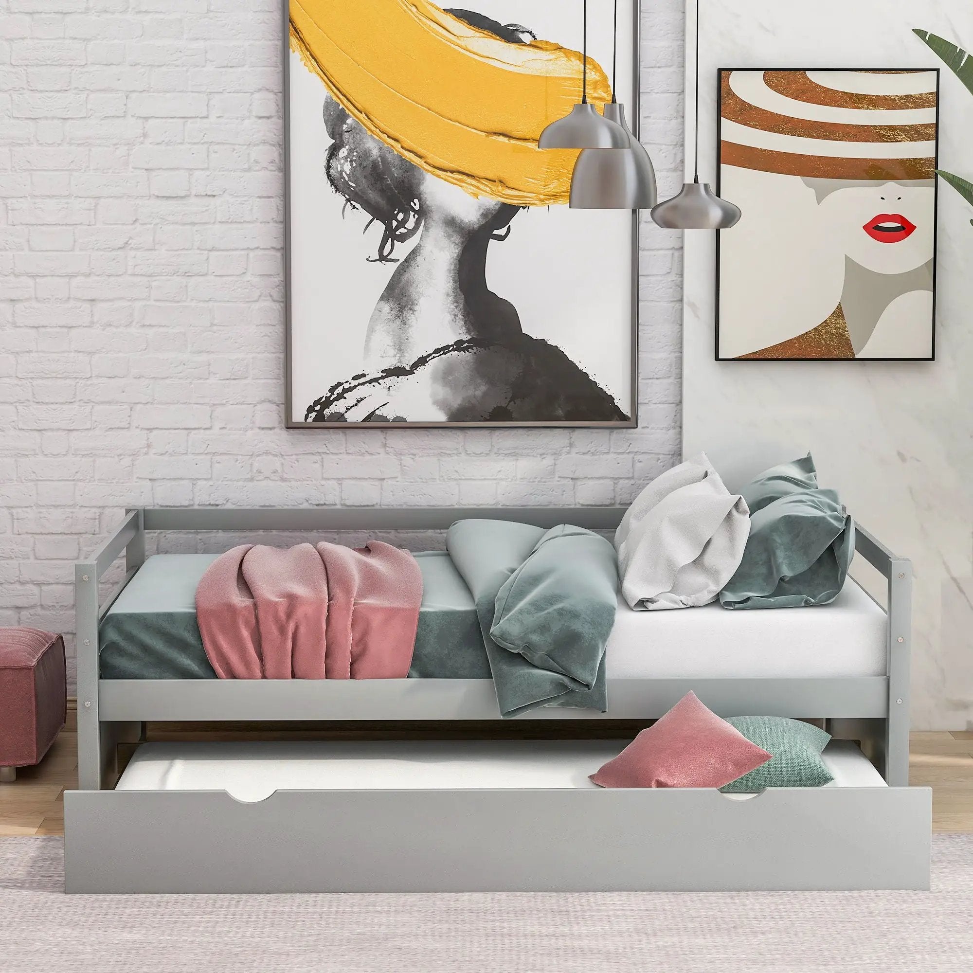 Twin Daybed With Trundle Frame Set by Unique Piece Furniture