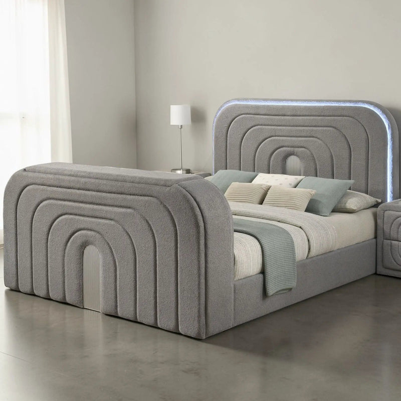 Shelyn - Bed With LED, TV Stand, Fireplace & Bluetooth by HouseOfZazla