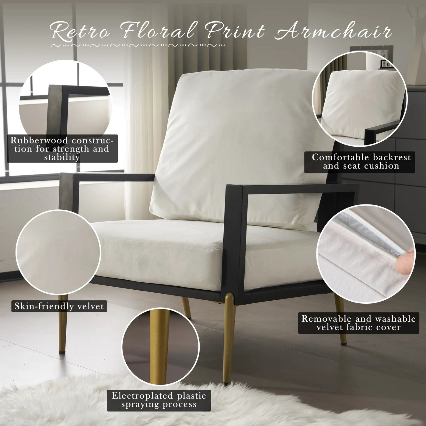 Modern Armchair With Solid Wood Frame by HouseOfZazla