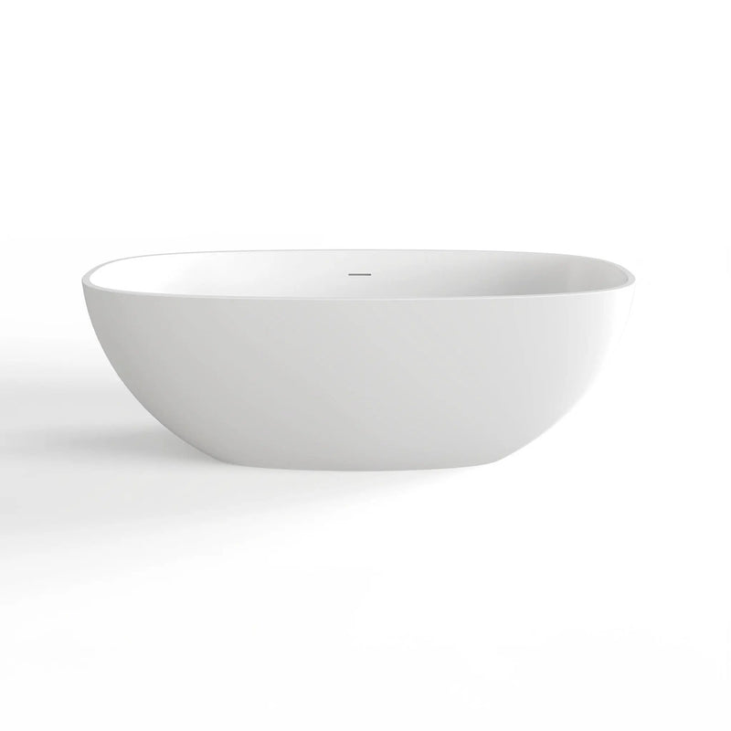 Soaking Bathtub, Freestanding, Solid Surface - Matte White by HouseOfZazla