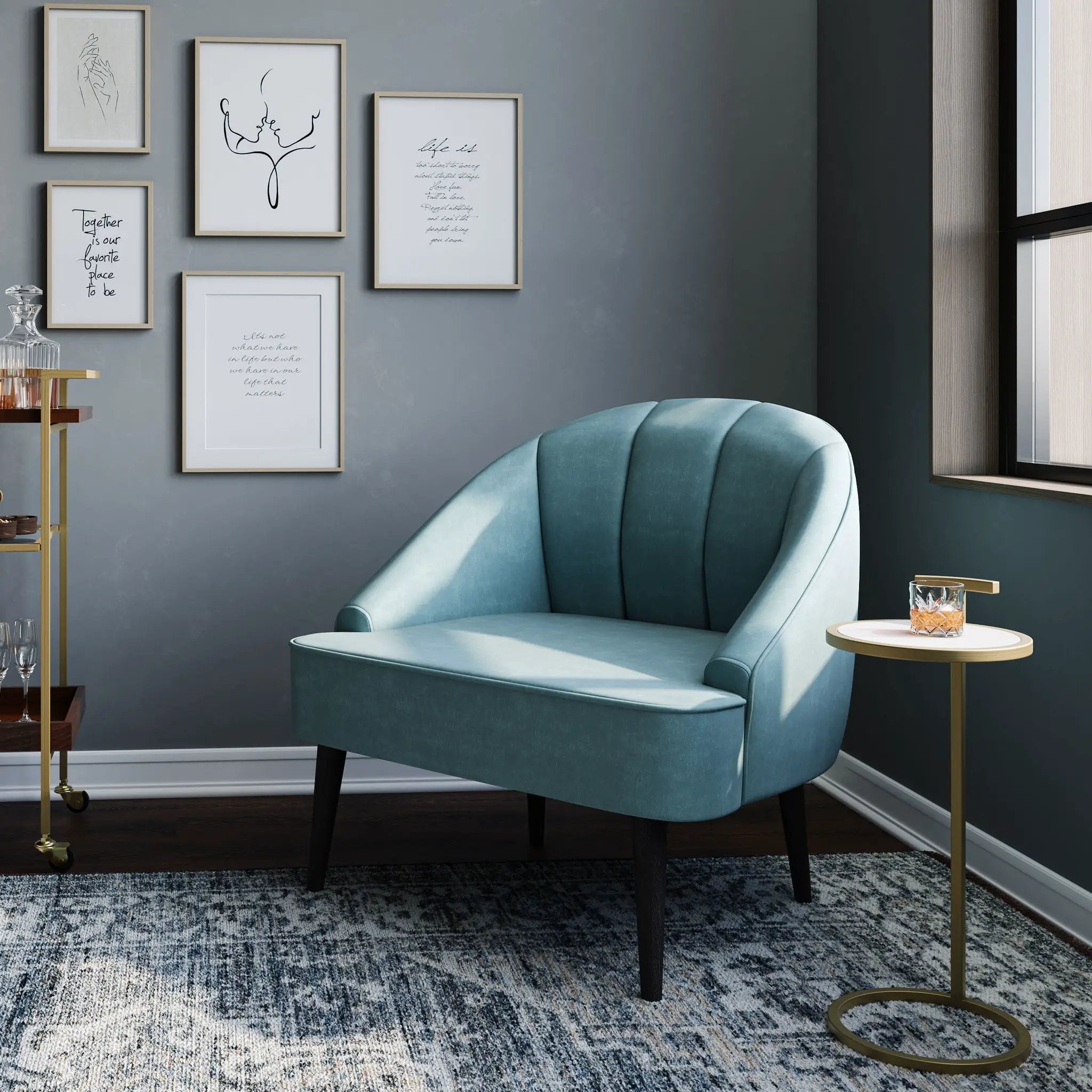 Brook - C Side Table - White / Gold by Unique Piece Furniture