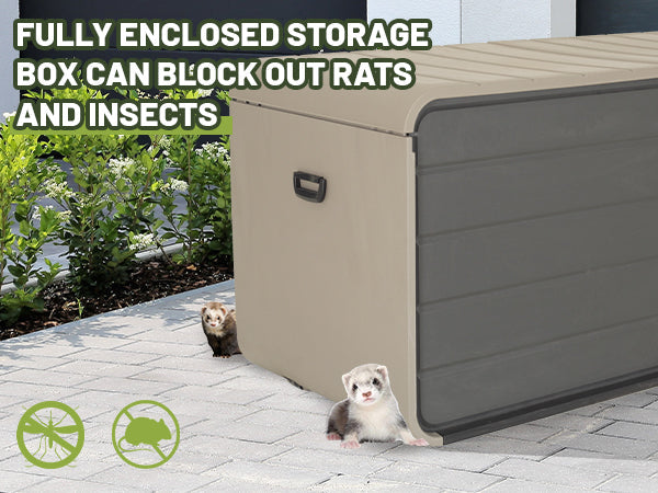 260 Gallon Plastic Deck Box with Lock and Wheels by HouseOfZazla