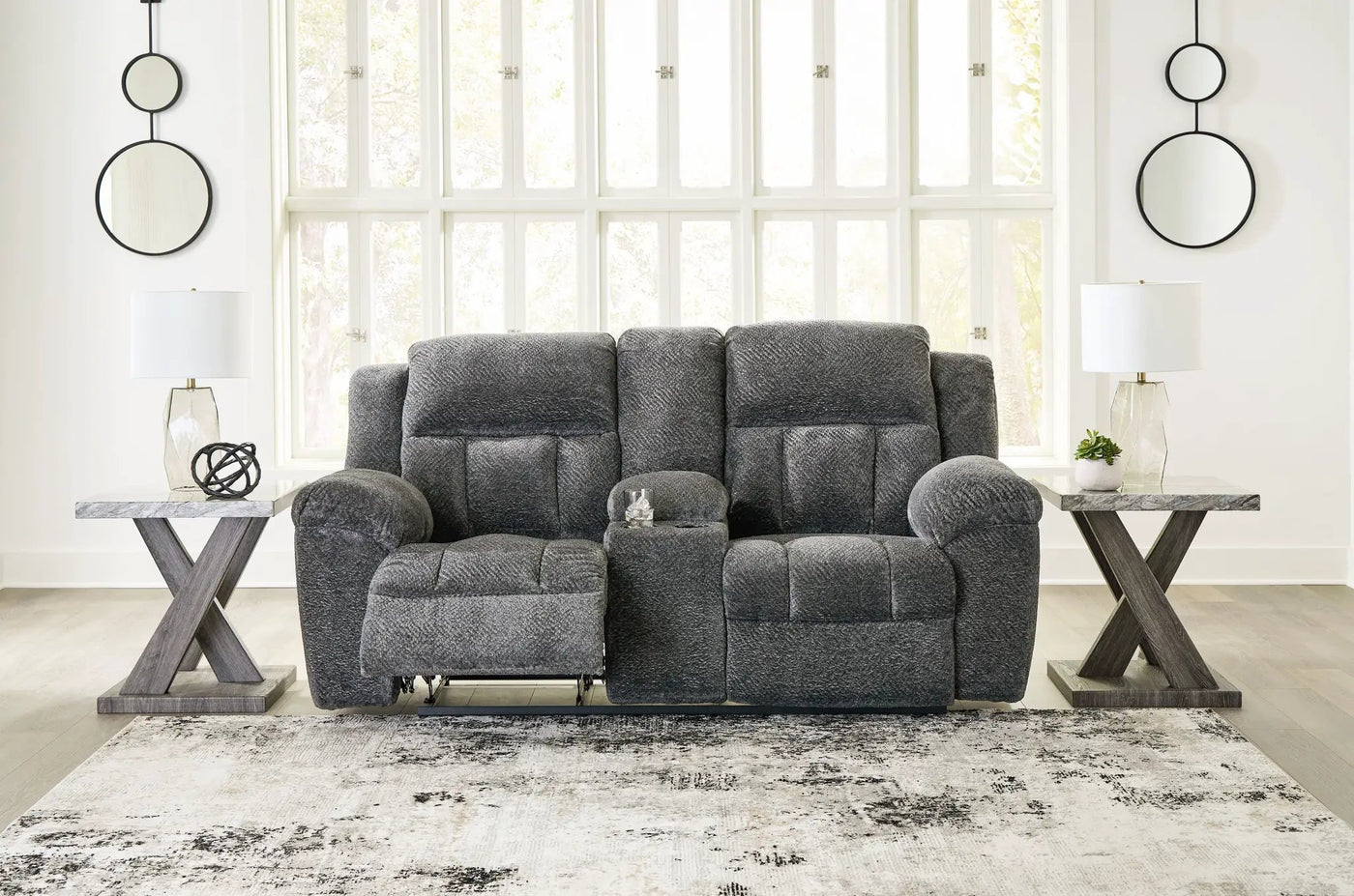 Frohn - Dbl Reclining Loveseat With Console by Unique Piece Furniture