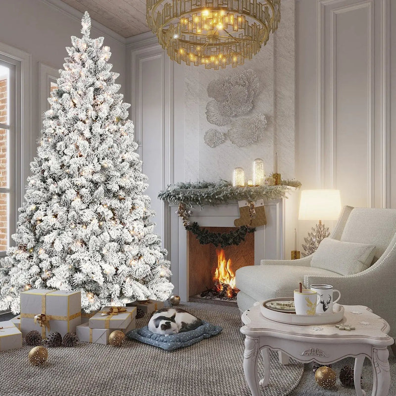 4FT Flocked Christmas Tree with 150 UL Lights by HouseOfZazla