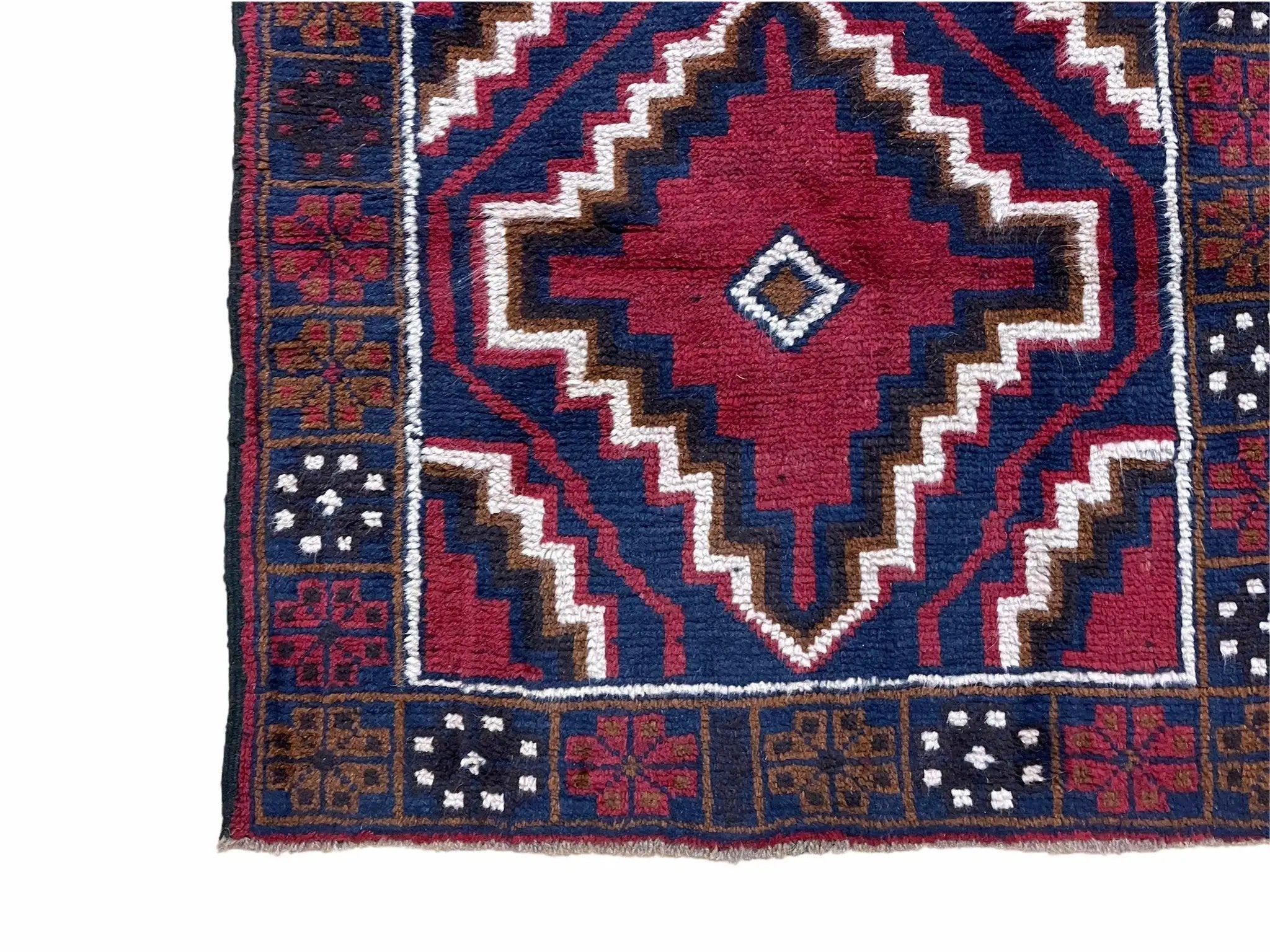 3 X 5 Vintage Handmade Tribal Wool Rug Balouchi Rug Afghan Rug Red Beige Nice by Jewel Rugs
