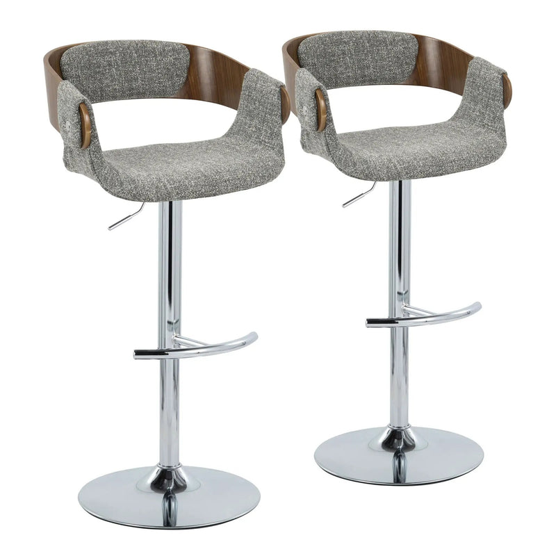 Elisa - Mid Century Modern Adjustable Barstool With Swivel With Rounded T Footrest (Set of 2) by Unique Piece Furniture