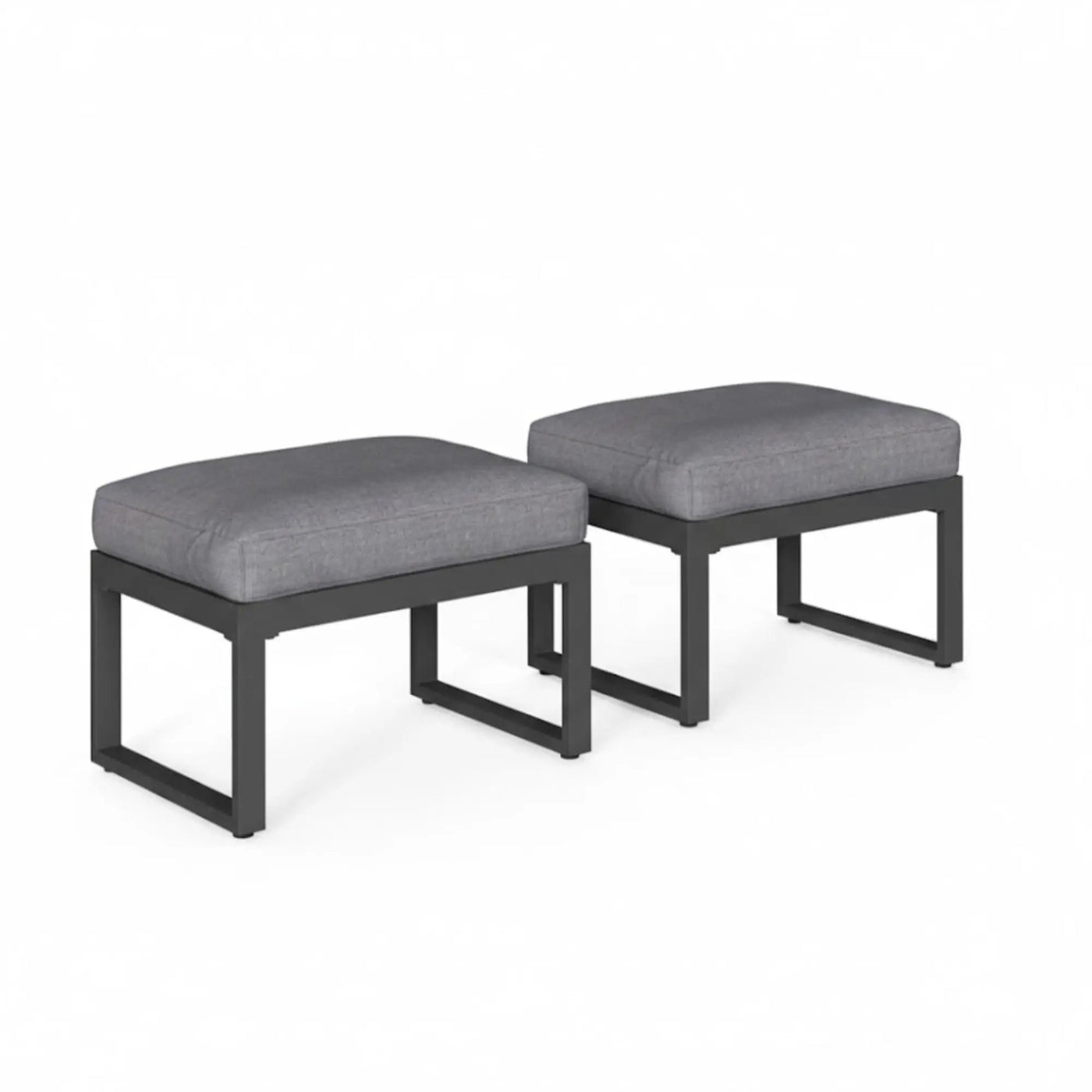 Patio All-Weather Ottomans With Thick Cushions (Set of 2) by HouseOfZazla