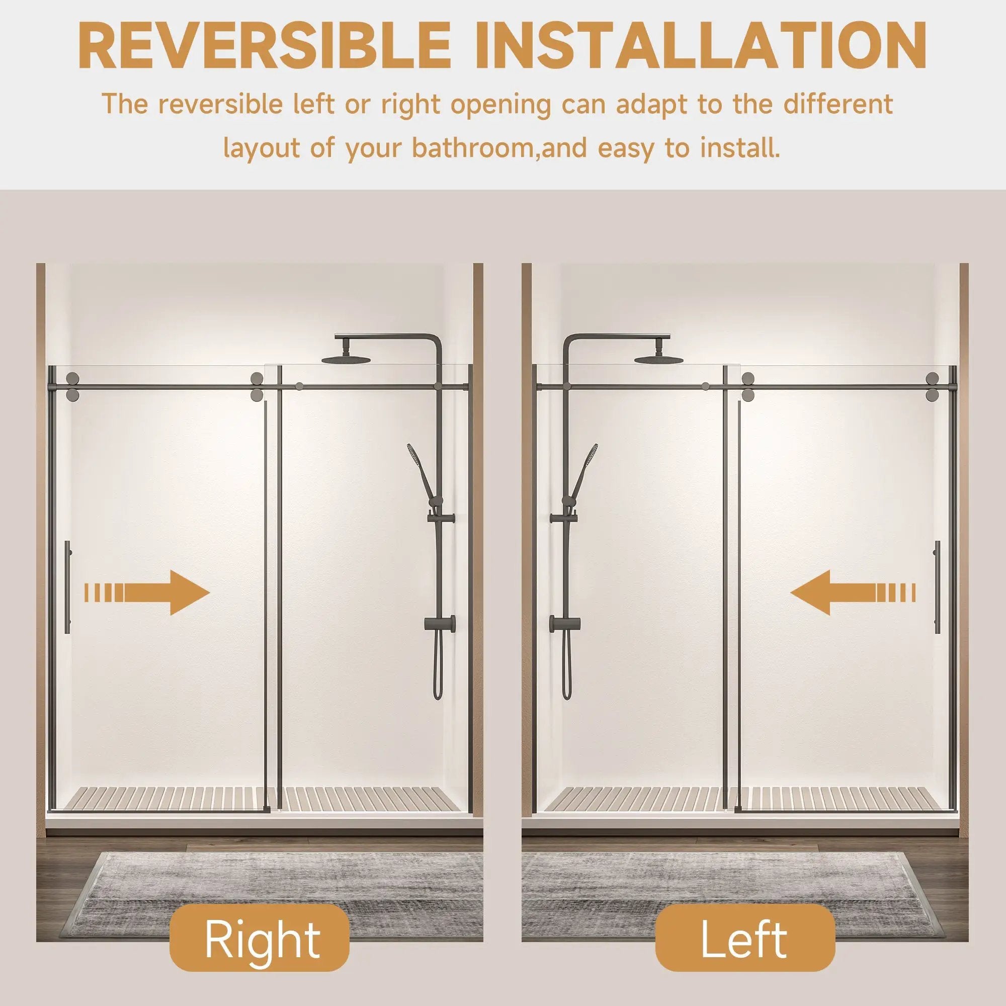 Frameless Single Sliding Shower Door by HouseOfZazla