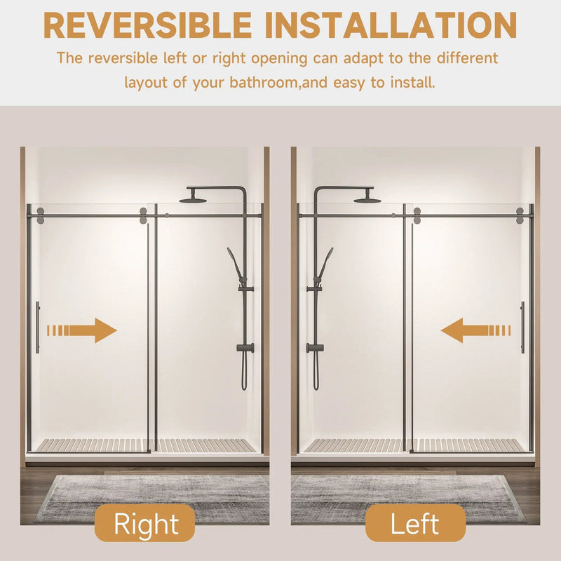 Frameless Single Sliding Shower Door by HouseOfZazla