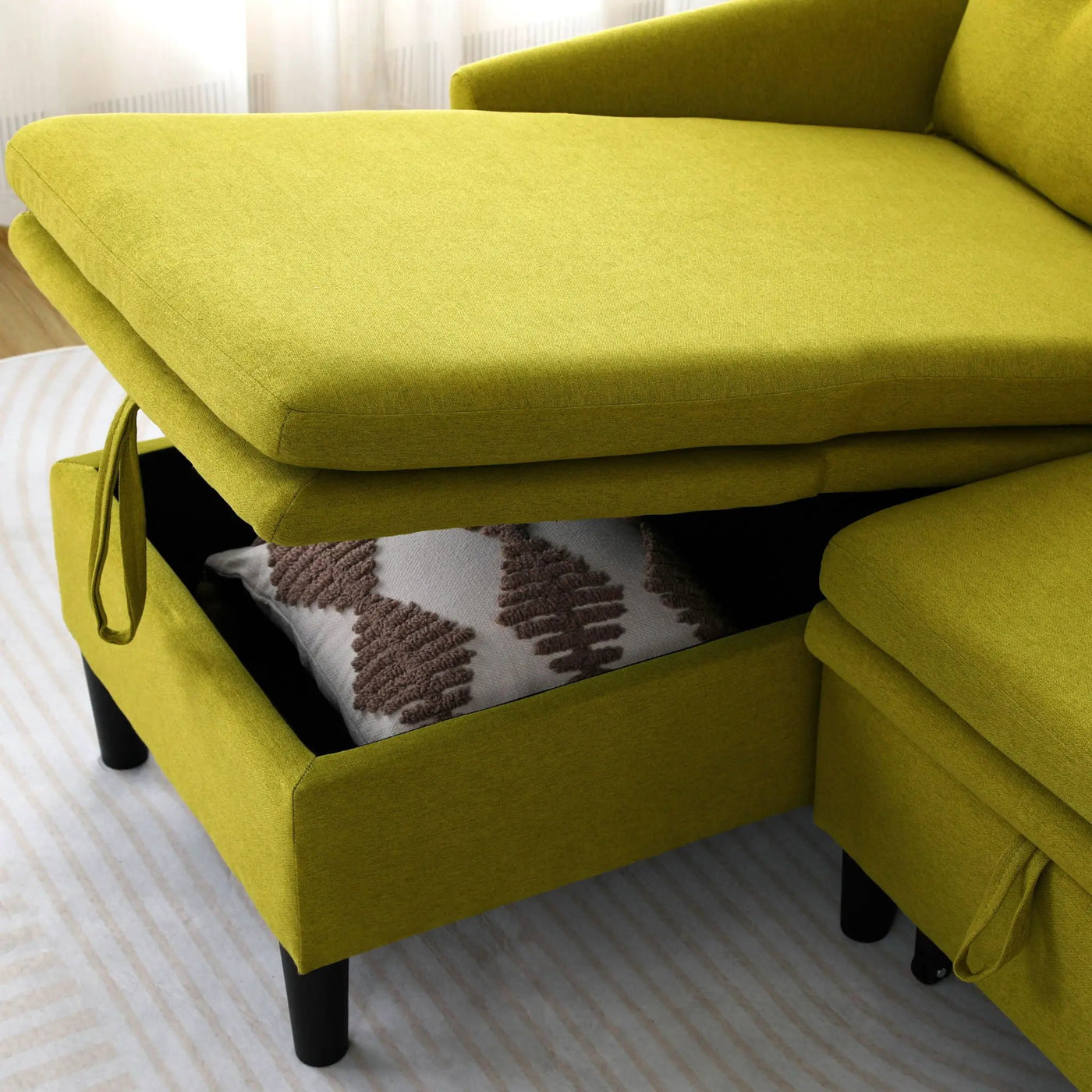 L-Shaped Reversible Chaise Sectional Sofa With Storage by HouseOfZazla
