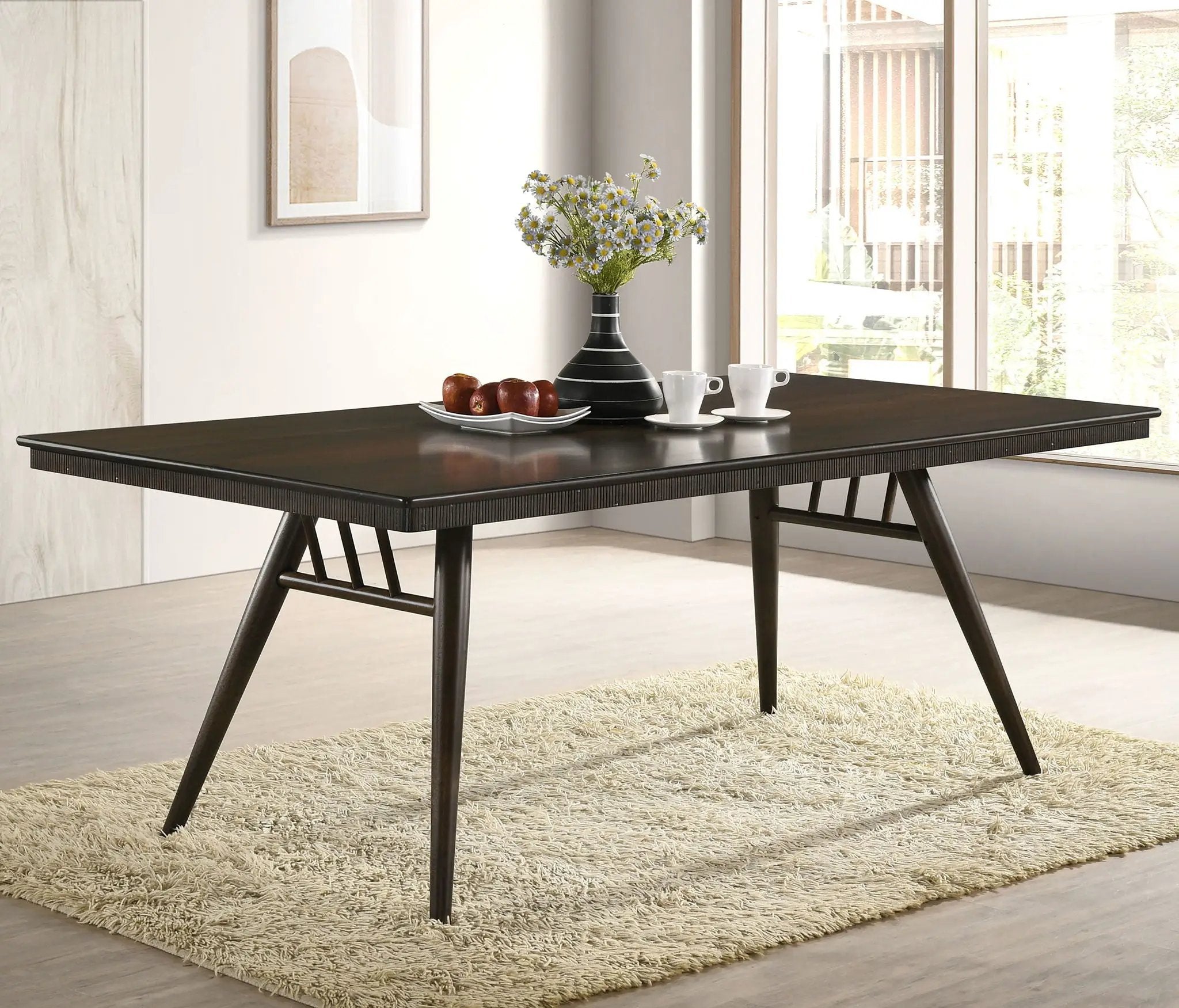 Wes Rectangular 80-inch Wood Dining Table Dark Walnut by Unique Piece Furniture