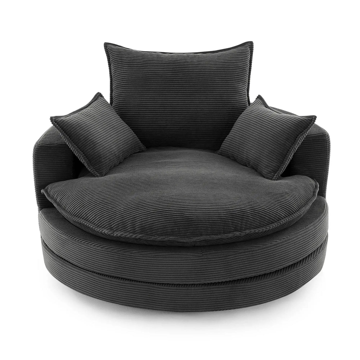360° Swivel Accent Barrel Chair With Dual Layer Cushion And 3 Removable Pillows by HouseOfZazla