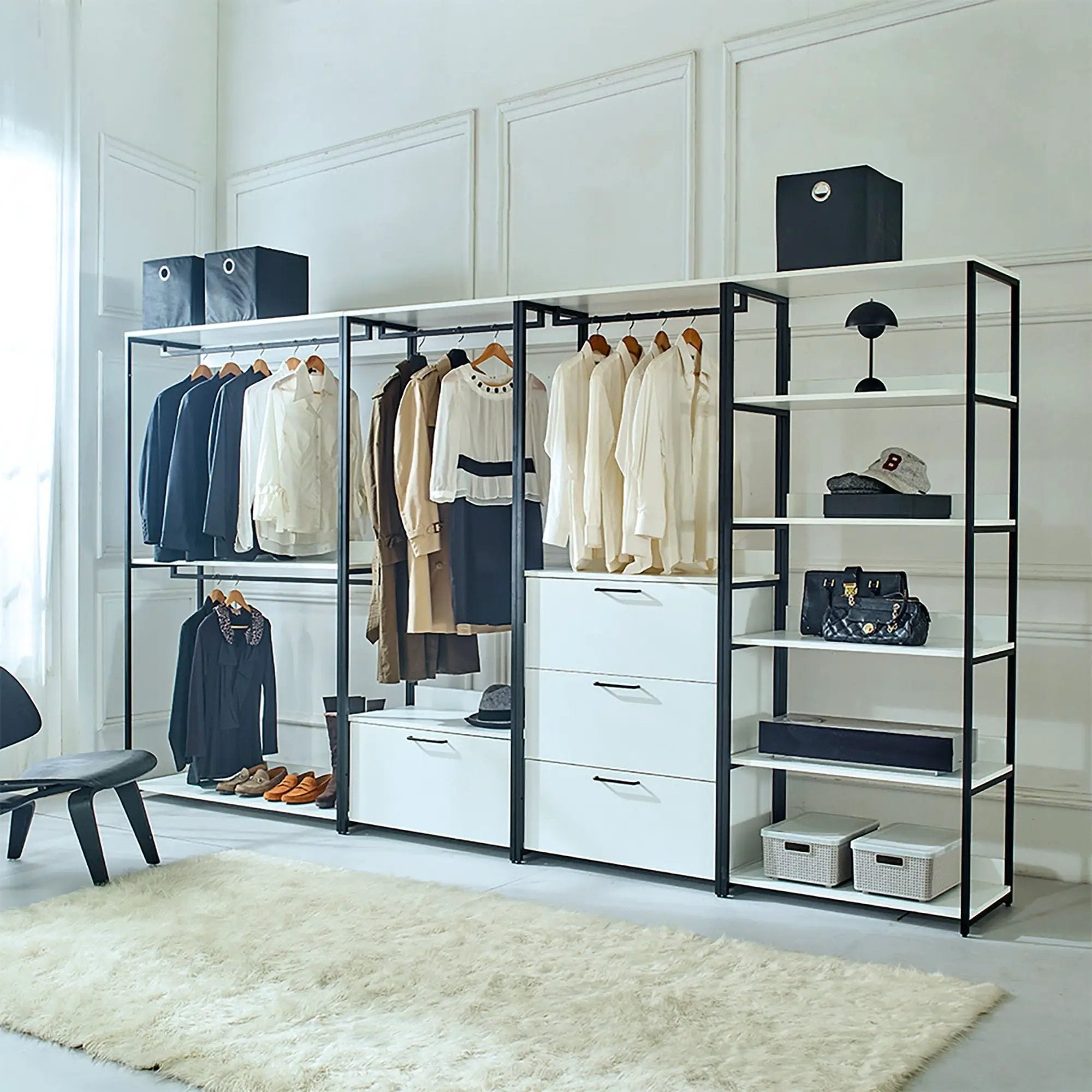 Fiona - Freestanding, Walk-In Closet System - White - Wood by HouseOfZazla