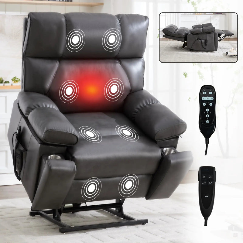 ComfortMax Dark Oversized Lift Recliner Chair by HouseOfZazla