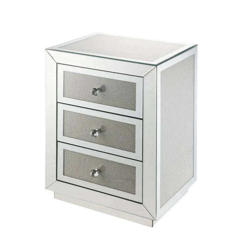 Noralie - 18" X 14" Accent Table - Mirrored & Faux Diamonds by Unique Piece Furniture