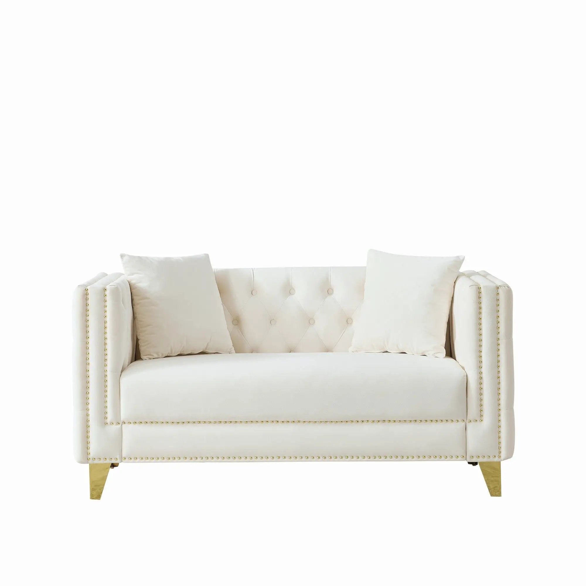 Deep Seat Sofa With Button Nailhead, Square Arm Couches by Unique Piece Furniture