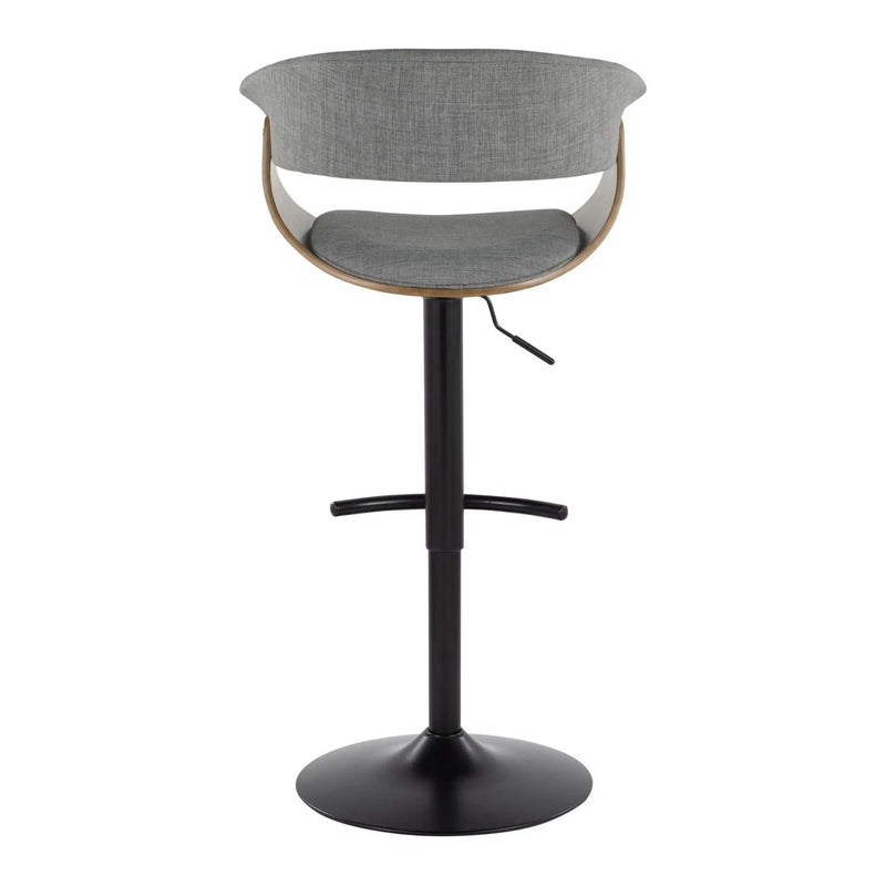 Vintage Mod - Mid Century Modern Adjustable Height Barstool With Swivel & Rounded T Footrest (Set of 2) by Unique Piece Furniture