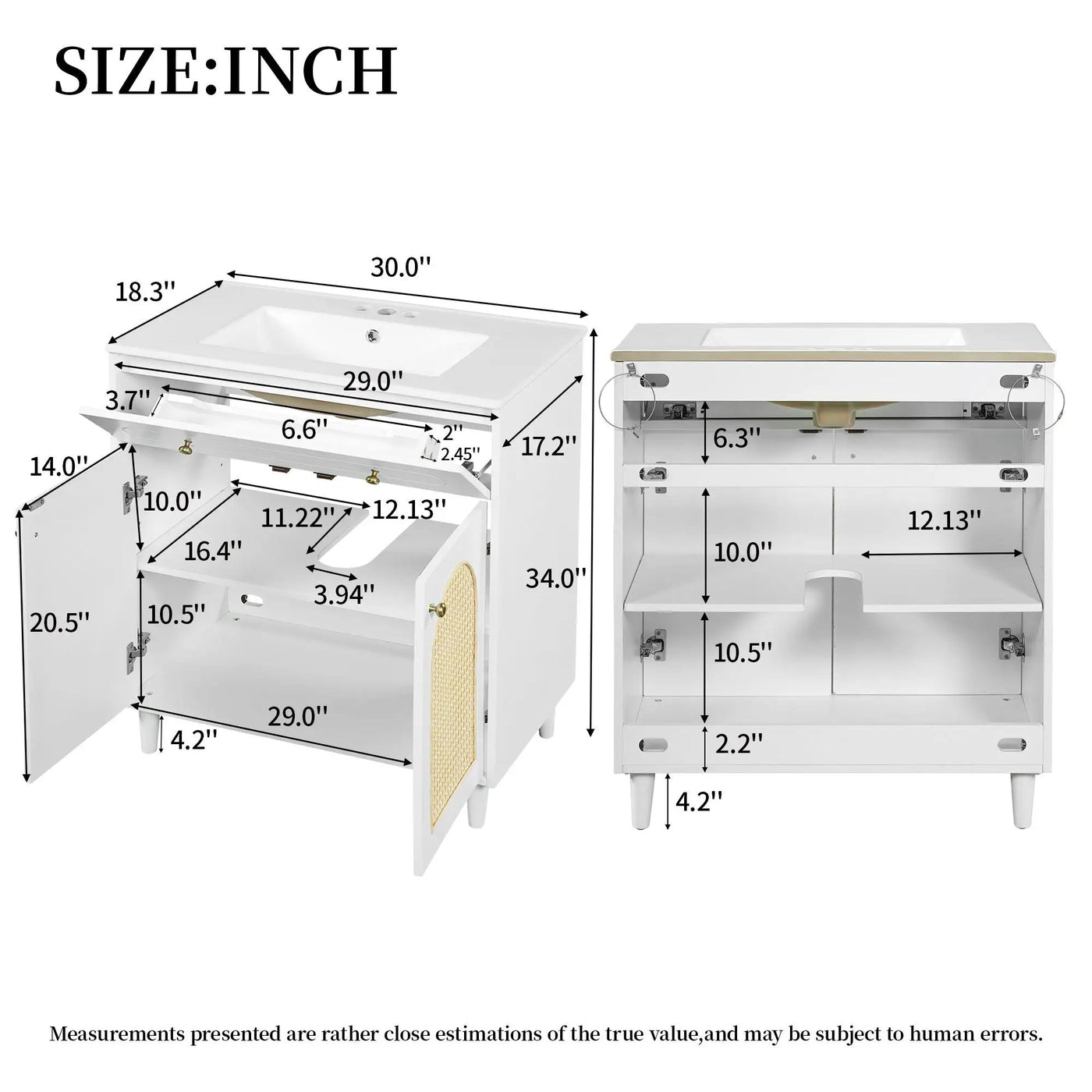 Modern Bathroom Vanity With Sink, Cabinet With Adjustable Shelf by HouseOfZazla