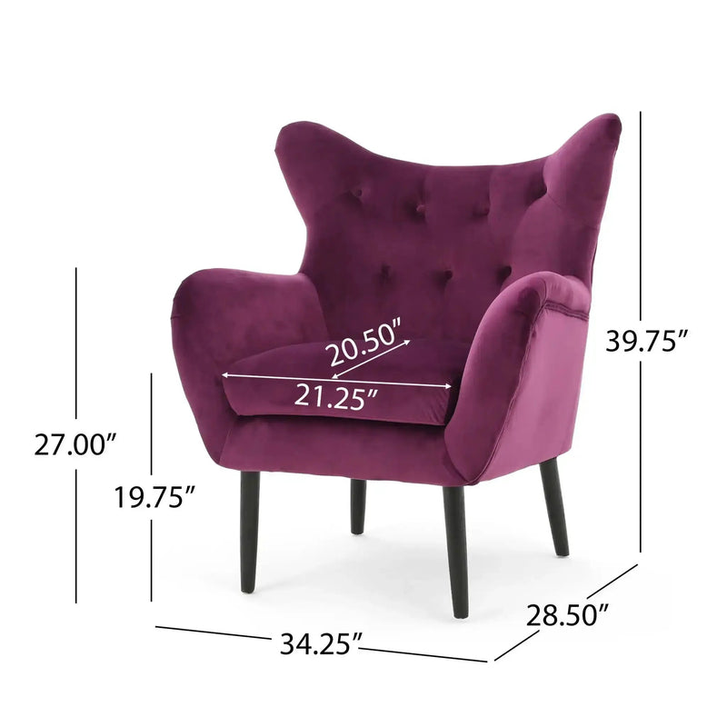 Alyssa Mid Century Upholstered Arm Chair With Wingback Design by HouseOfZazla