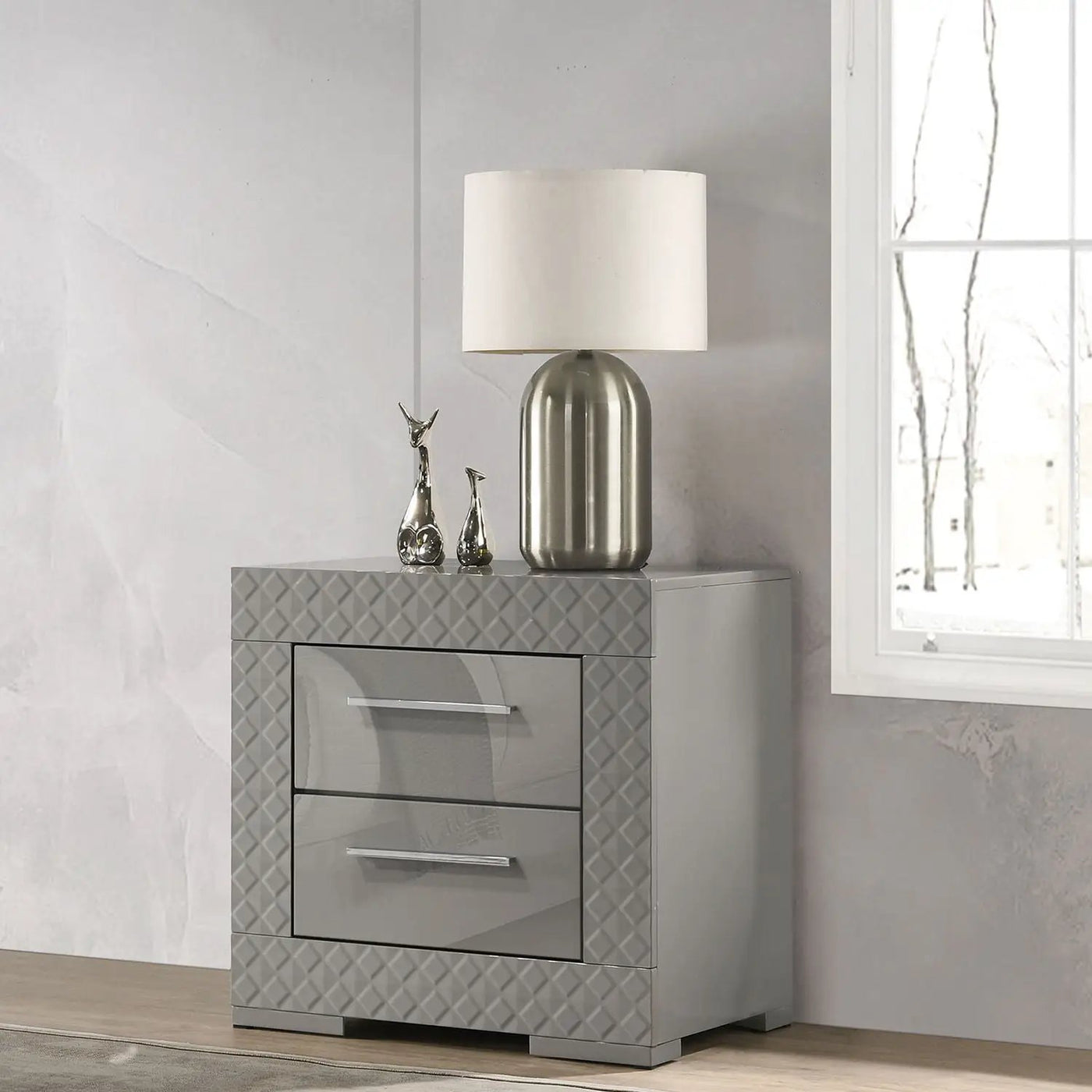 Pierce - 2 Drawer Nightstand, Bedside Table by HouseOfZazla