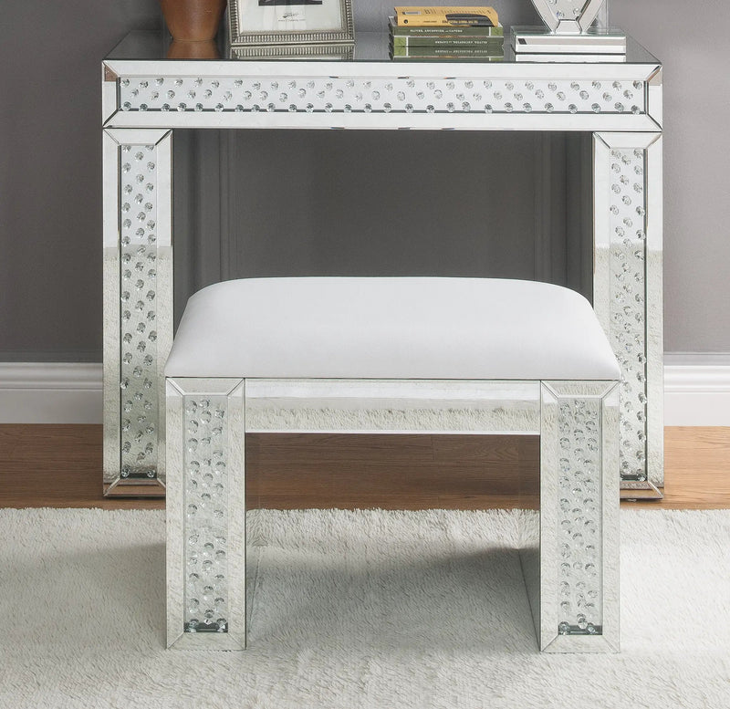 Nysa Mirrored & Faux Crystals Vanity Desk by HouseOfZazla