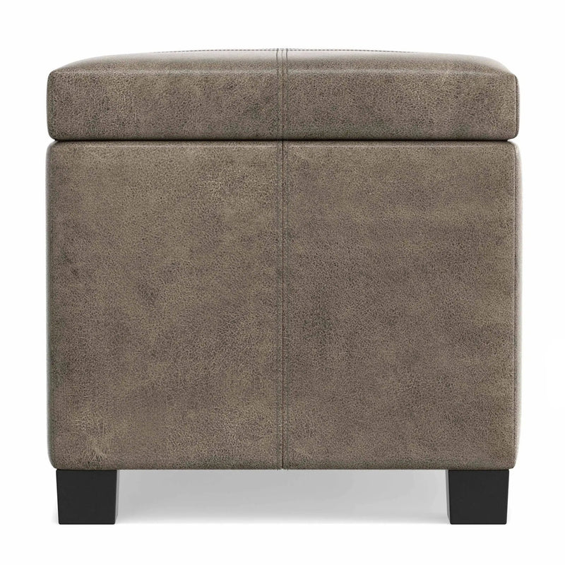 Dover - Storage Ottoman In Smoky Leather With Lift Up Storage - Brown by HouseOfZazla