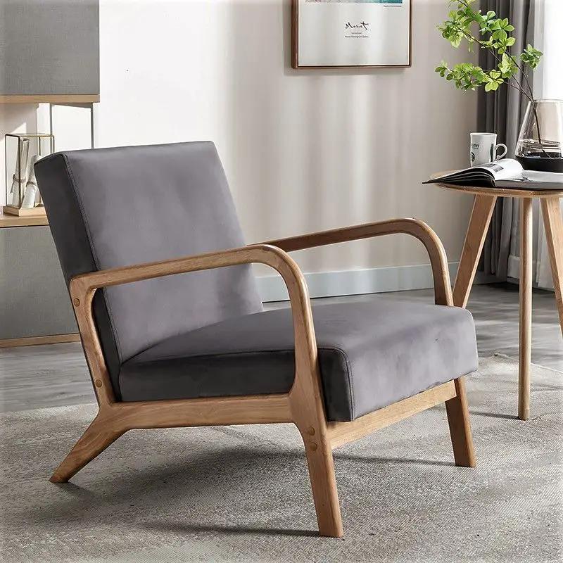 Classic Mid-Century Modern Accent Chairs, Open Framed Armchair With Cushioning by Unique Piece Furniture