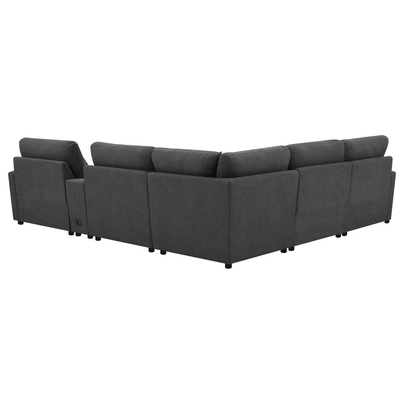 Hollander - 6 Piece Modular Power Reclining Sectional - Dark Gray