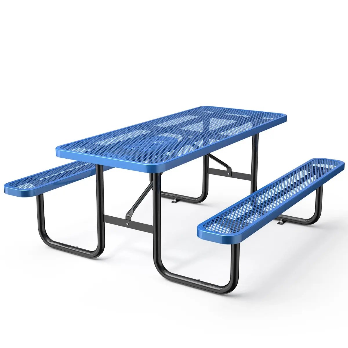 6 ft Metal Picnic Tables for Outdoors, Rectangle Coated Steel Patio Furniture Set by Chery Industrial