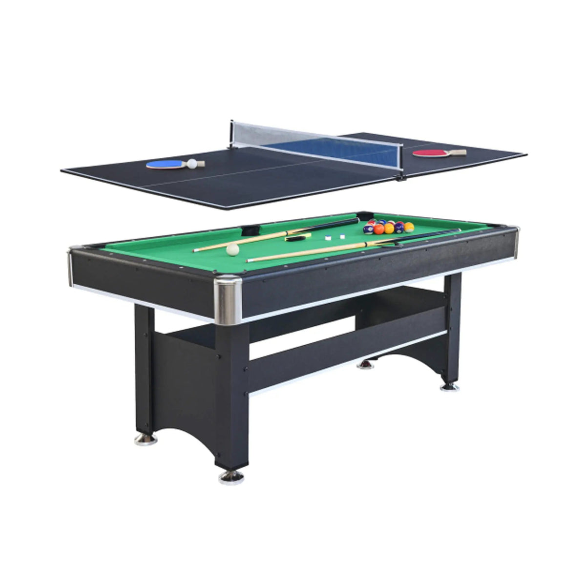 6FT Premium Wooden Multifunctional Pool Table With Table Tennis Top (SAK62741) by SAKSBY WHOLESALE