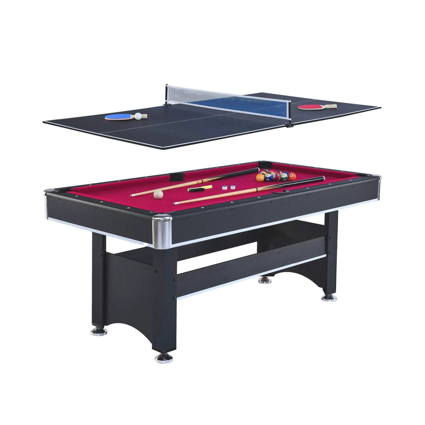 6FT Premium Wooden Multifunctional Pool Table With Table Tennis Top (SAK62741) by SAKSBY WHOLESALE