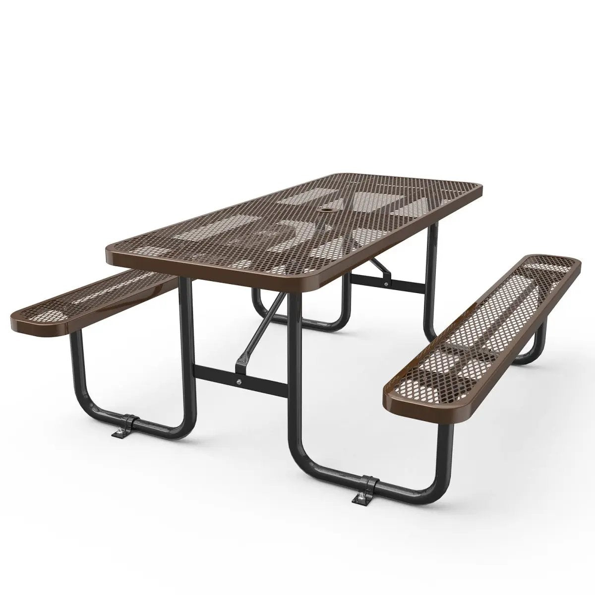 6 ft Metal Picnic Tables for Outdoors, Rectangle Coated Steel Patio Furniture Set by Chery Industrial