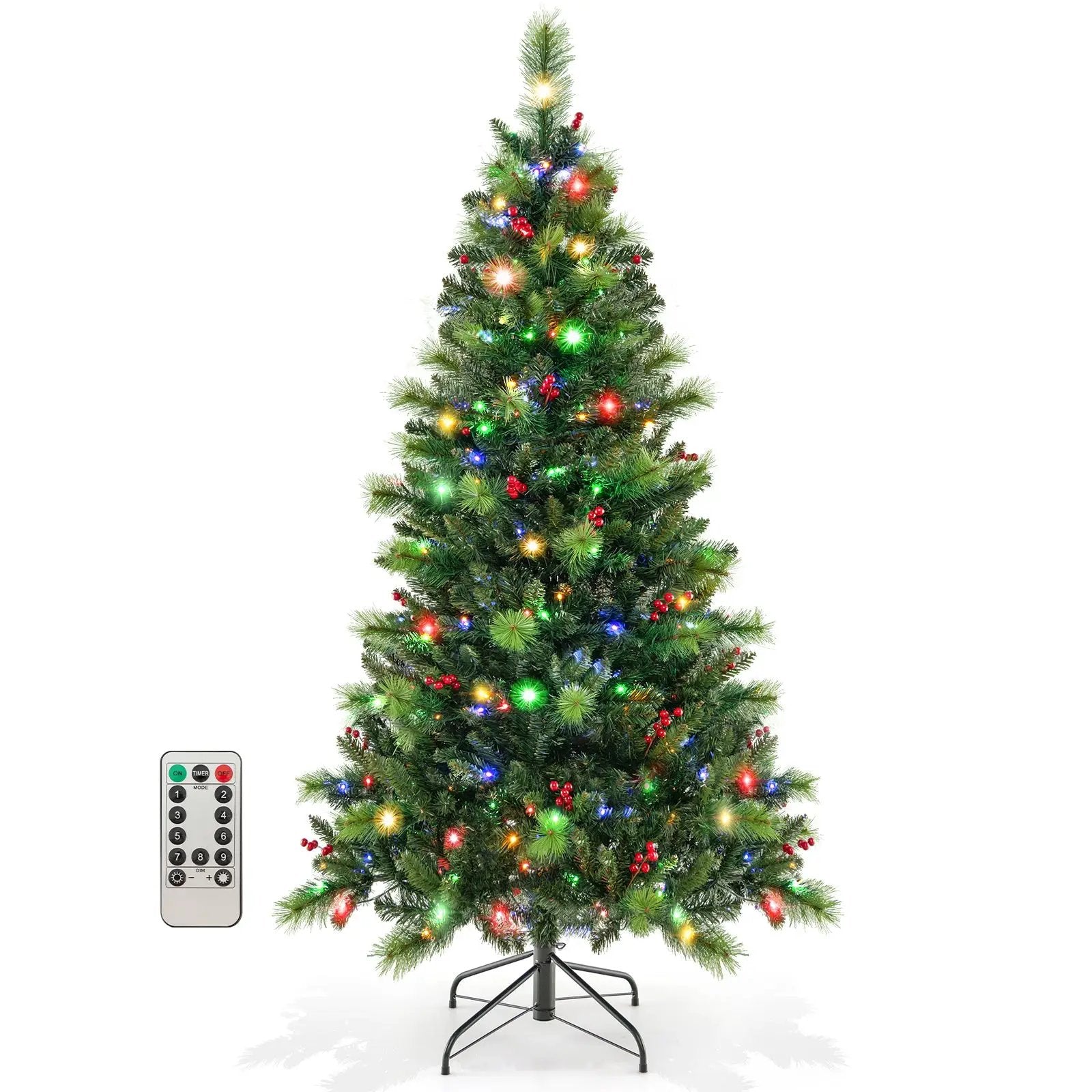 6/7/8 Feet Pre-Lit Artificial Christmas Tree with 300/400/500 LED Lights by DirectDeals