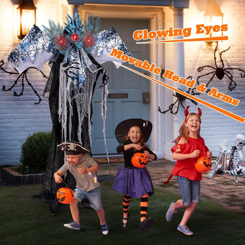 6ft Halloween Animatronic Decoration with Light Up Eyes Posable Wings and Arms by DirectDeals