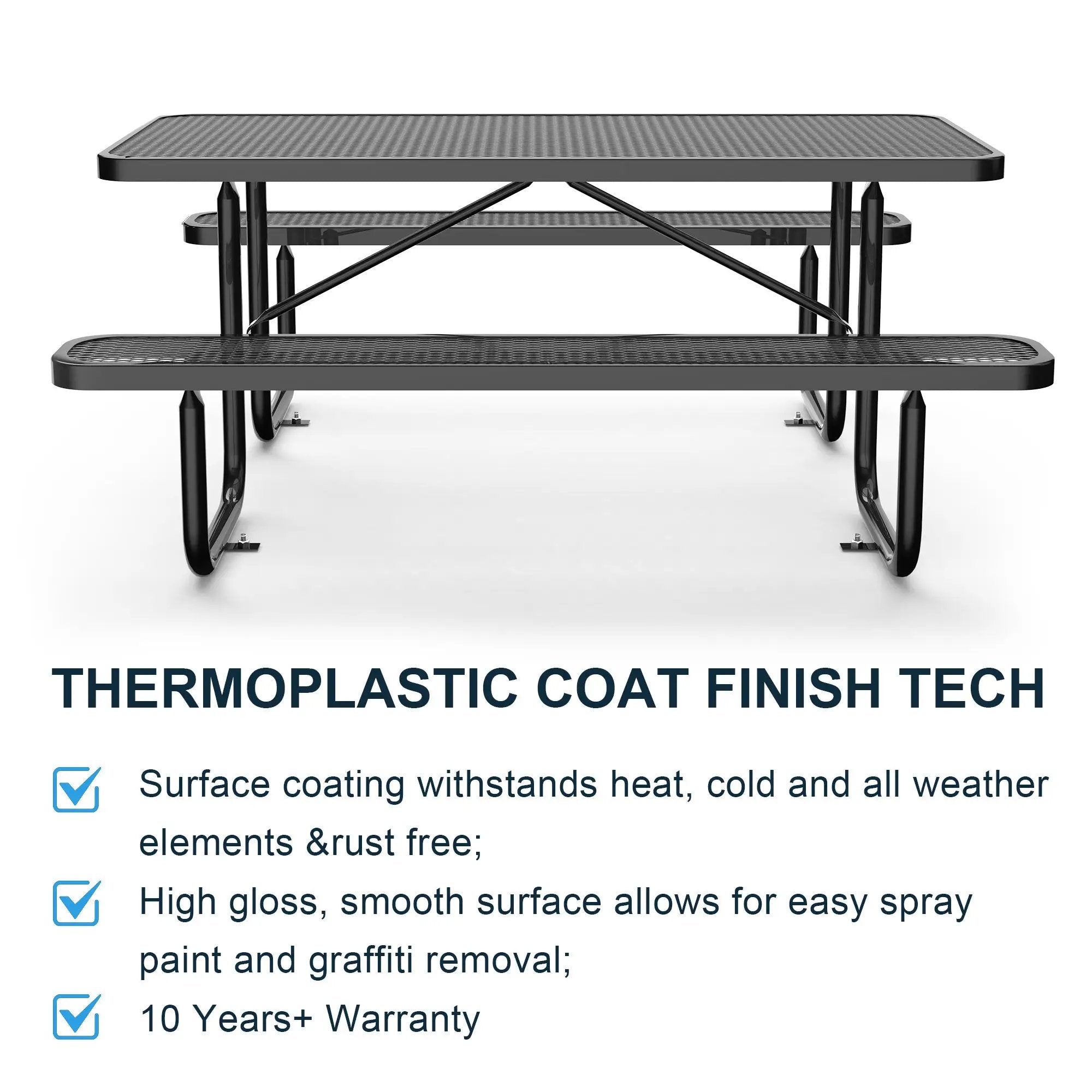 6 ft Metal Picnic Tables for Outdoors by Chery Industrial