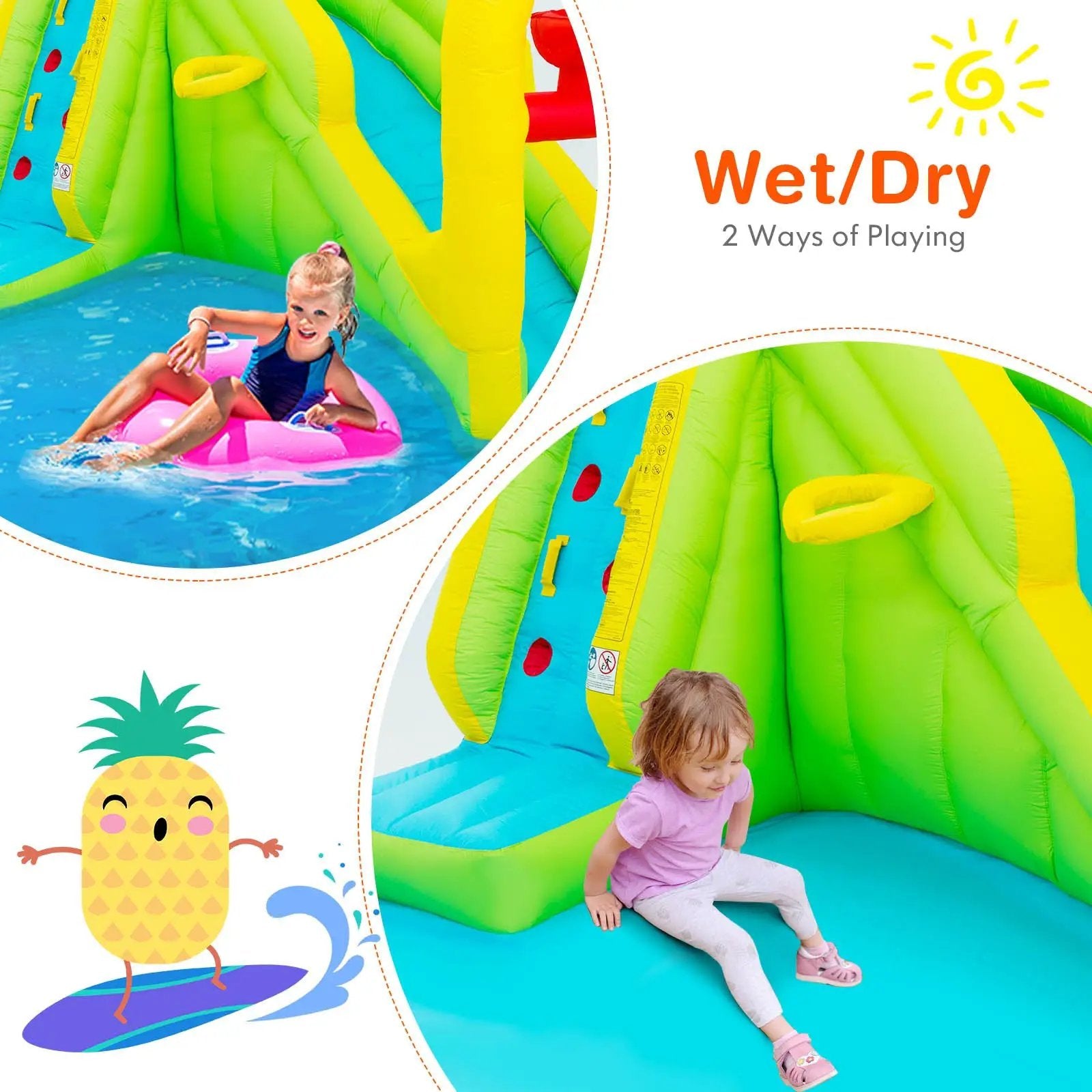 Inflatable Splash Jump Slide Water Bounce without Blower by DirectDeals