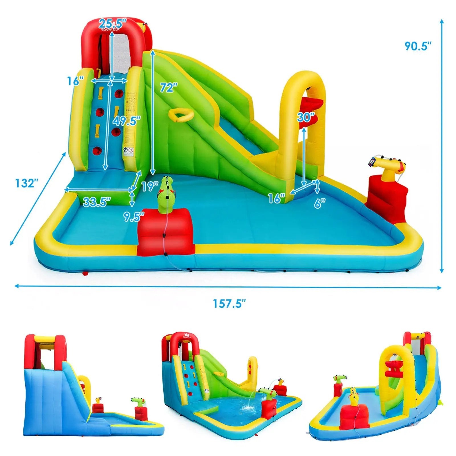 Inflatable Splash Jump Slide Water Bounce without Blower by DirectDeals