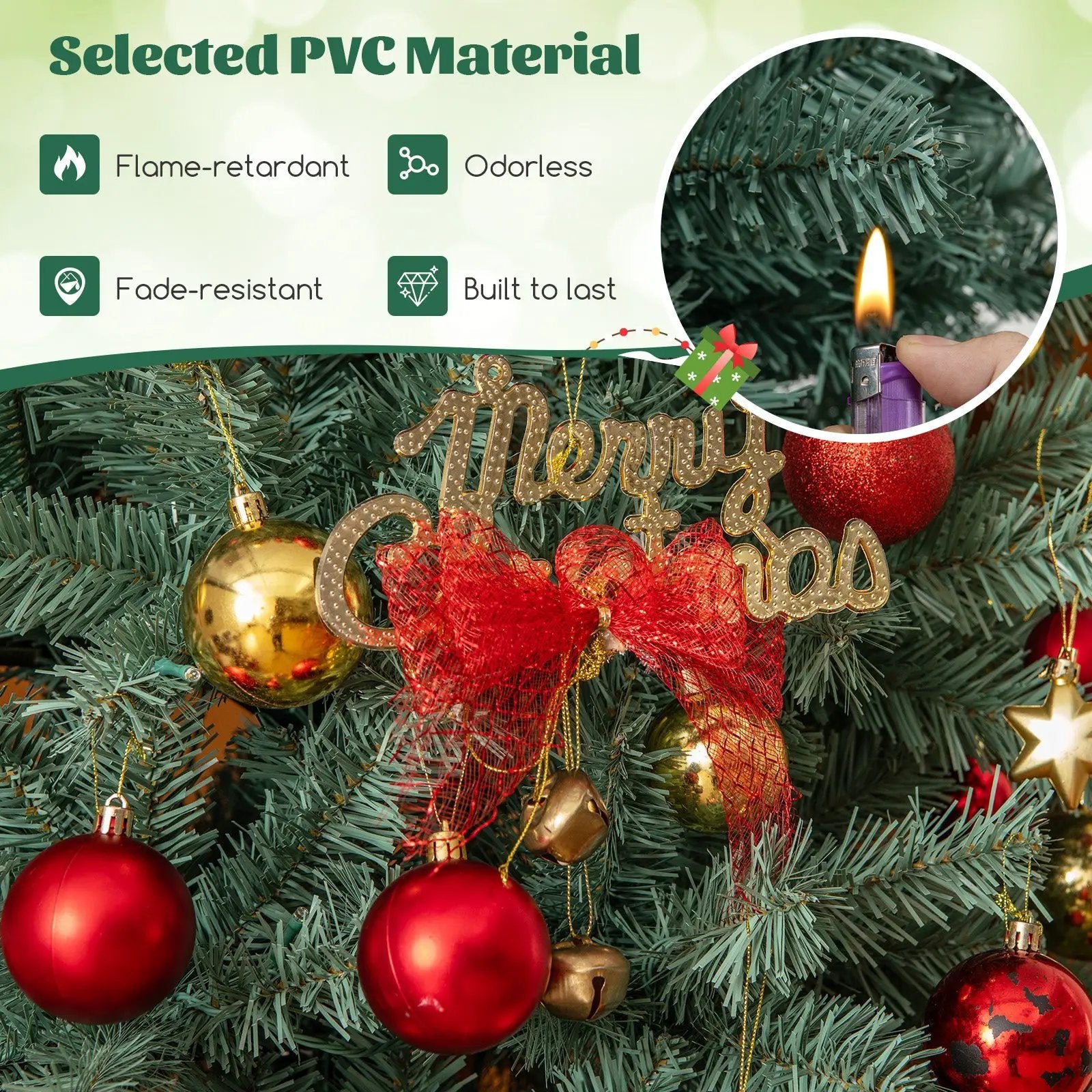 Pre-Lit Blue Artificial Christmas Tree Slim with 9 Lighting Modes by DirectDeals