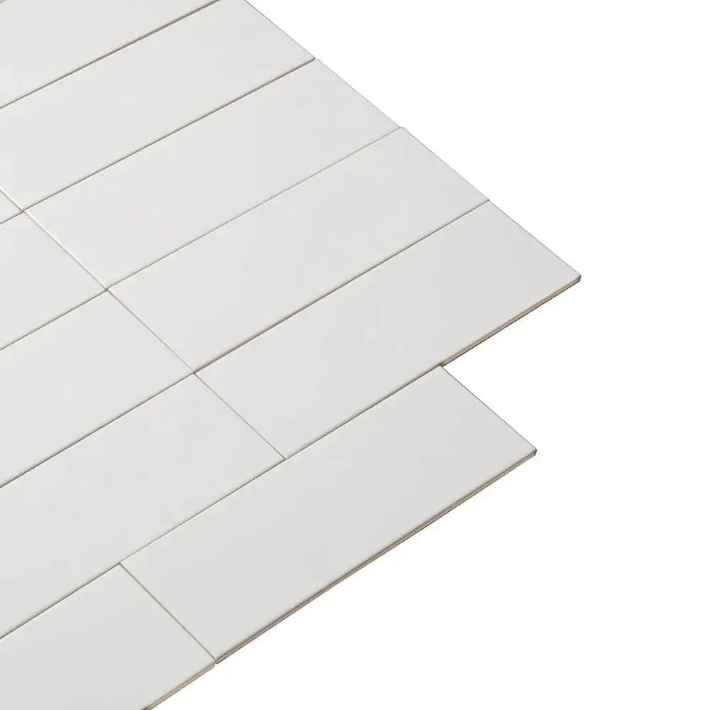 White 4x12 Polished Ceramic Subway Tile (34 pack, 10.4 sq ft/case) by Apollo Tile