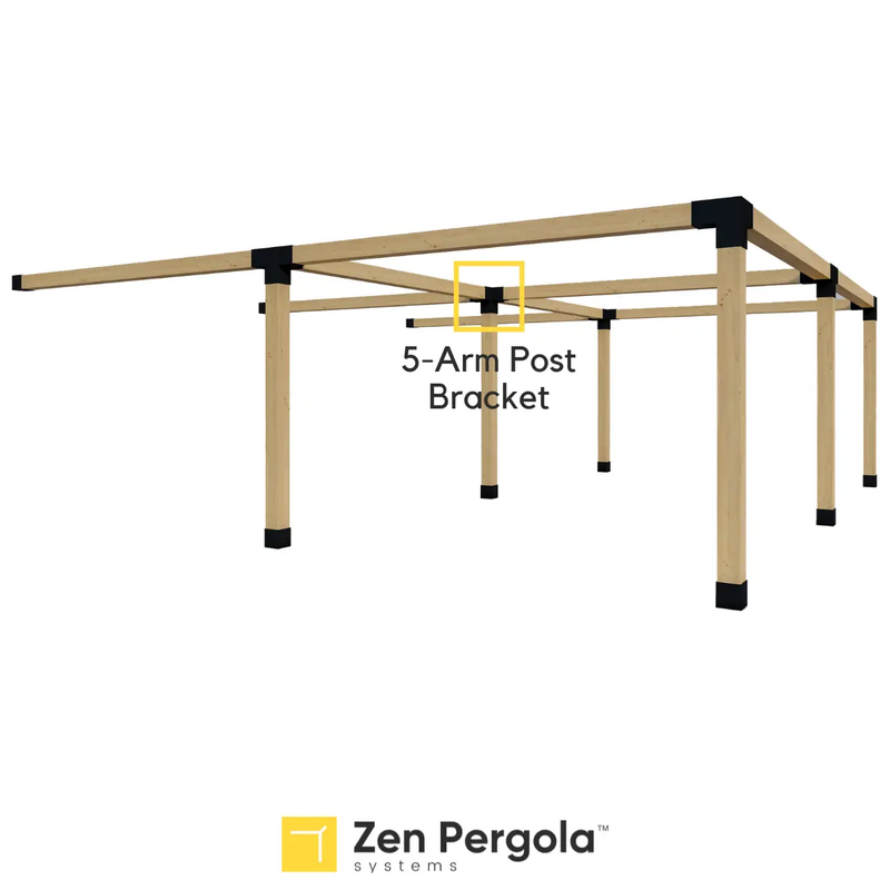 Pergola 5-Arm Post Bracket (for 6x6 Wood Posts) by Zen Pergolas