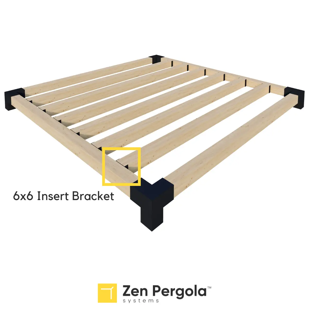 Pergola Insert Bracket (for 6x6 Wood Posts) by Zen Pergolas