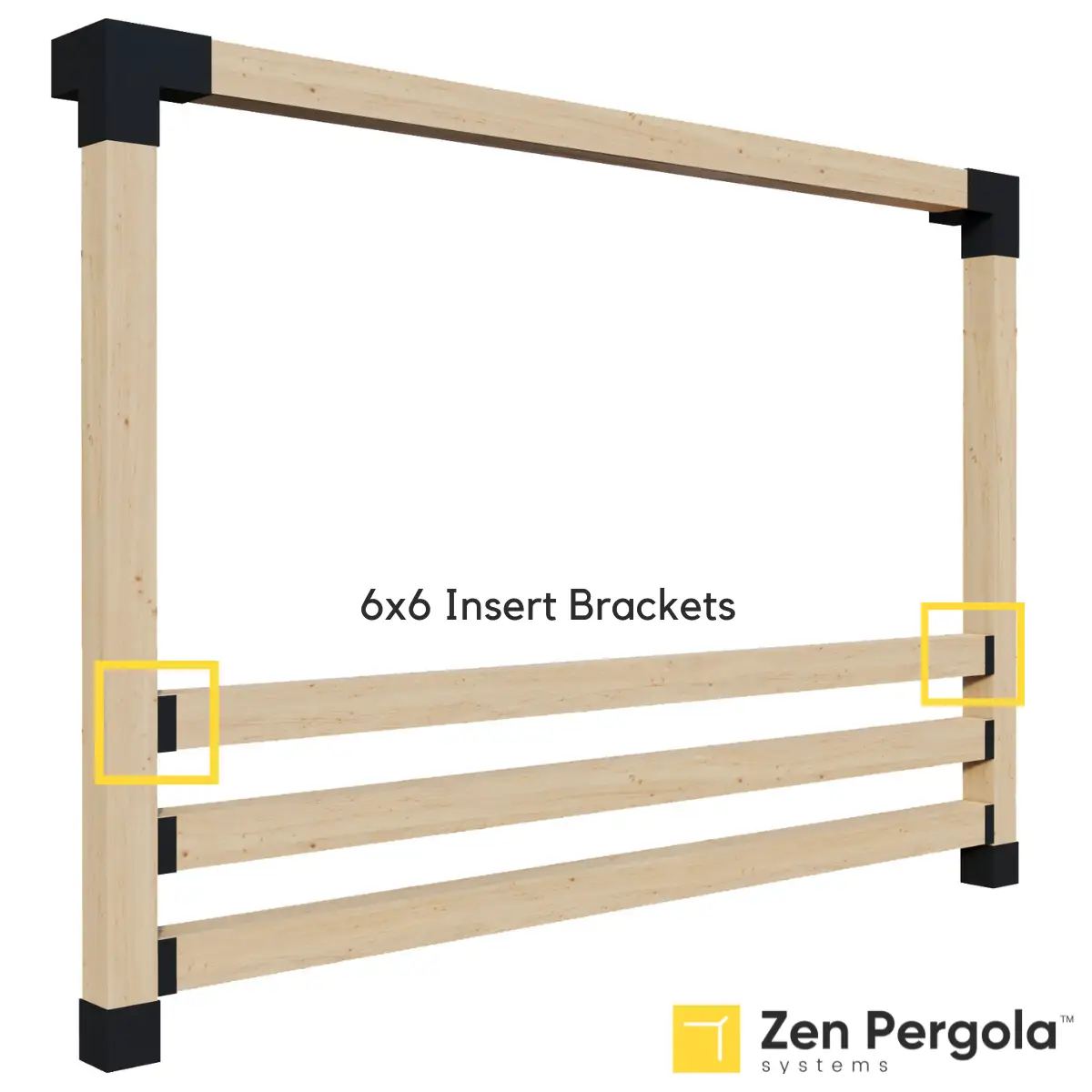 Pergola Insert Bracket (for 6x6 Wood Posts) by Zen Pergolas