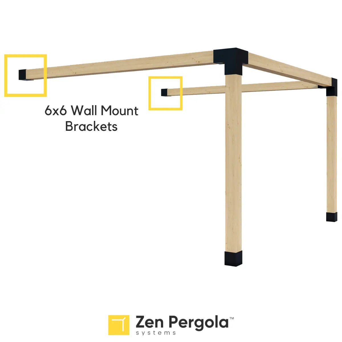 Pergola Wall Mount Bracket (for 4x4 Wood Posts) by Zen Pergolas