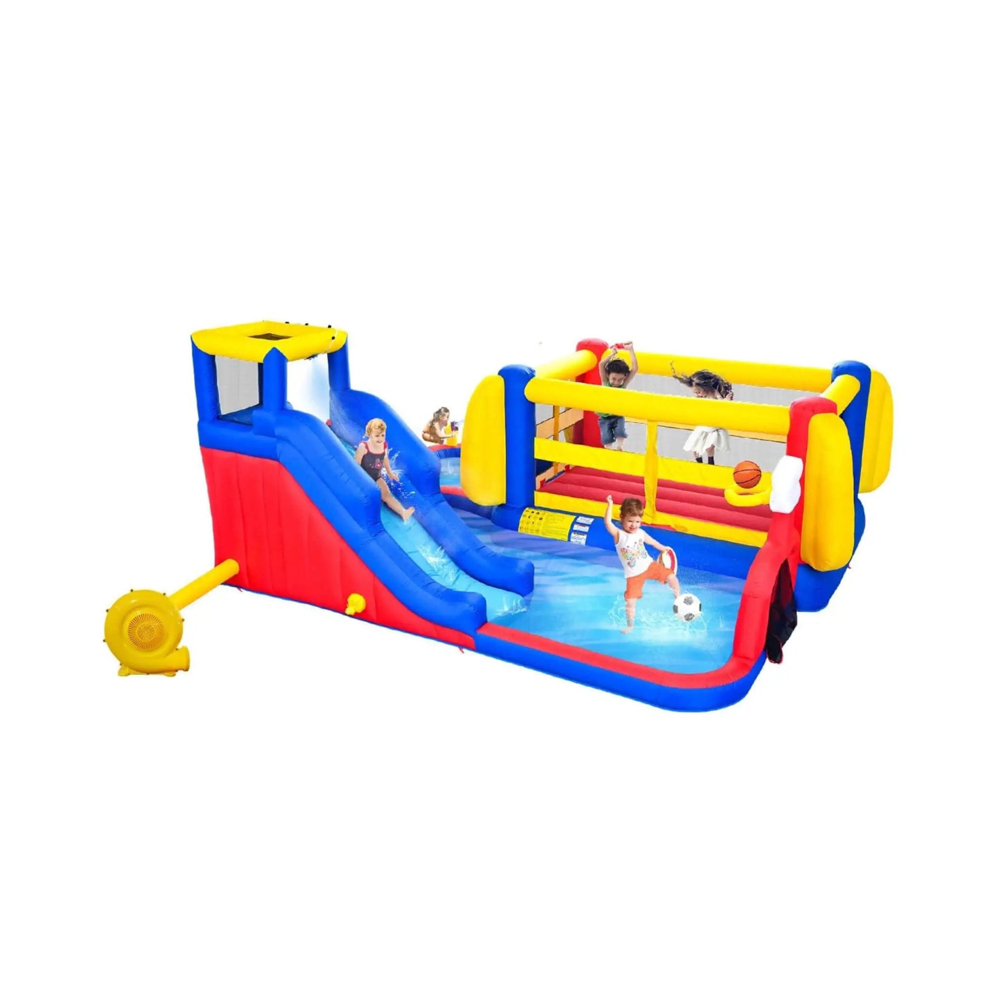 7-in-1 Inflatable Water Park with Slide, Pool, And Bounce House (SAK74216) by SAKSBY WHOLESALE