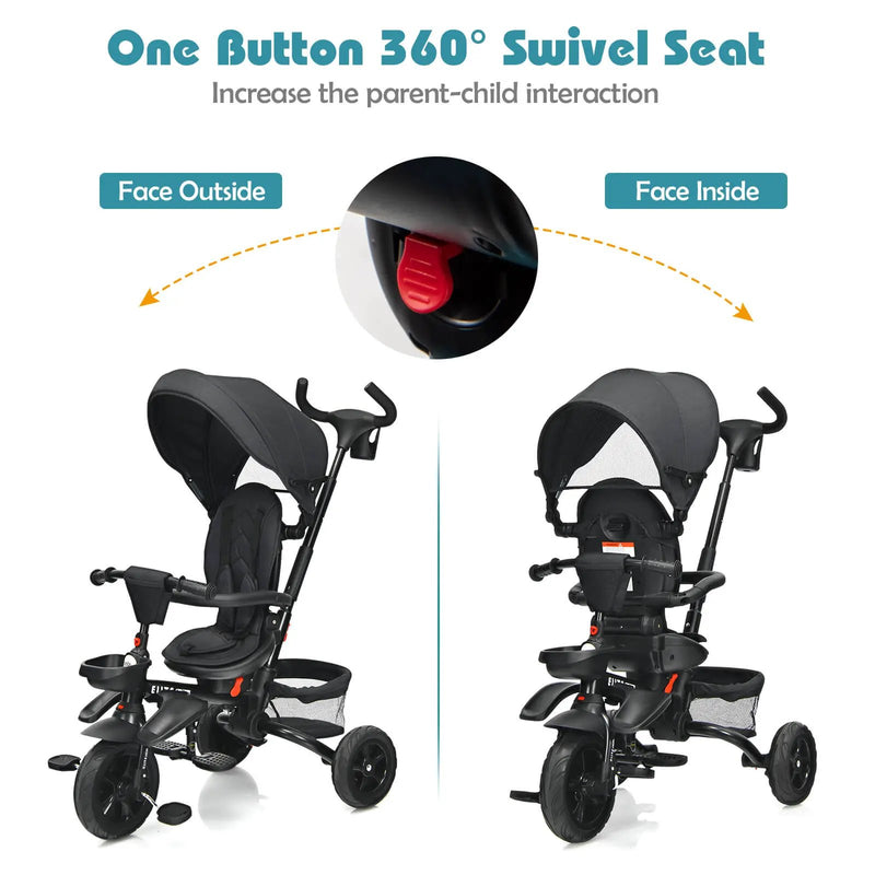 7-in-1 Detachable Baby Stroller with Canopy and Safety Harness by DirectDeals
