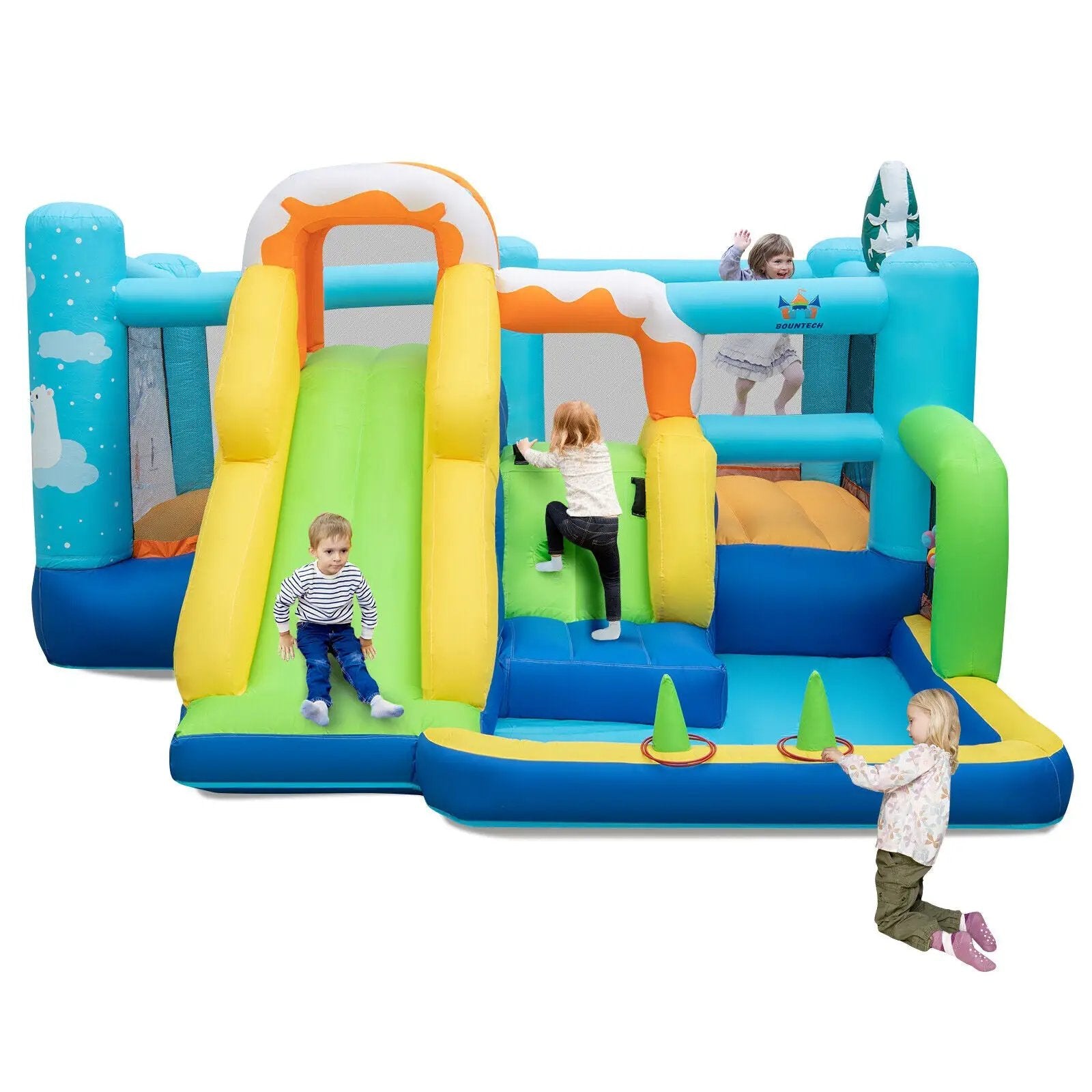 7-in-1 Kids Inflatable Bounce House with Jumping Area without Blower by DirectDeals