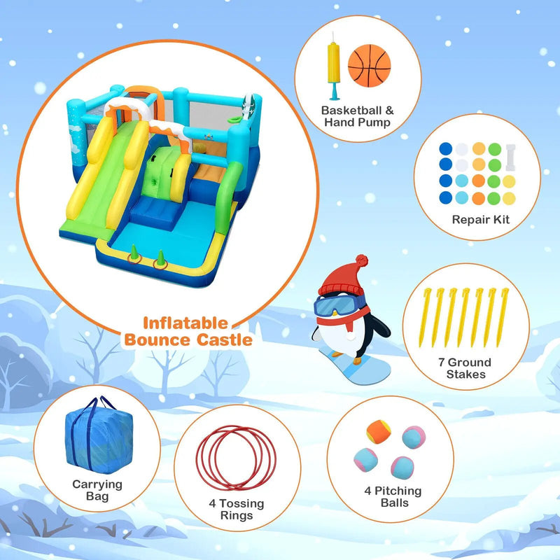 7-in-1 Kids Inflatable Bounce House with Jumping Area without Blower by DirectDeals