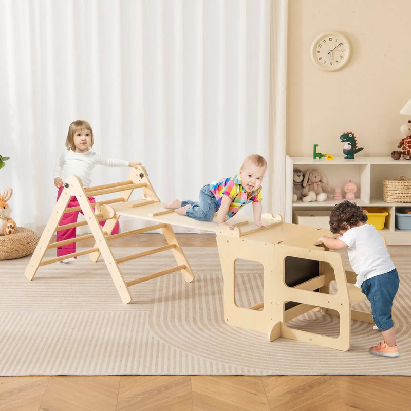 7-in-1 Toddler Climbing Toy Connected Table and Chair Set for Boys and Girls Aged 3-14 Years Old by DirectDeals